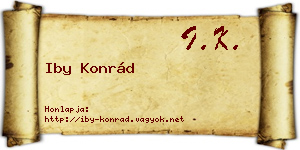 Iby Konrád névjegykártya